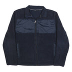 NAUTICA Mens Navy Blue Fleece Zip Jacket L Warm Casual Outdoor