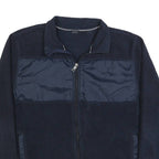 NAUTICA Mens Navy Blue Fleece Zip Jacket L Warm Casual Outdoor