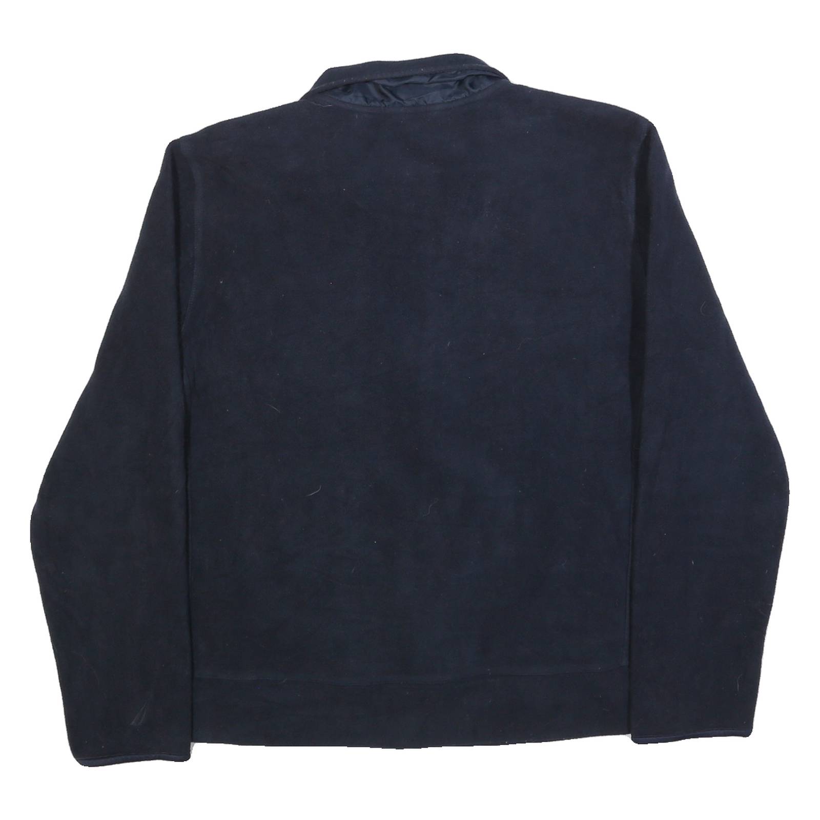 NAUTICA Mens Navy Blue Fleece Zip Jacket L Warm Casual Outdoor