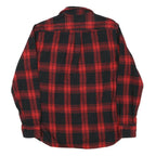 JACHS Mens Red & Black Check Shirt M Cotton Blend Casual Long Sleeve