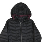 LC WAIKIKI Womens Black Quilted Hooded Jacket L Polyester Blend Zip Outerwear
