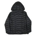 LC WAIKIKI Womens Black Quilted Hooded Jacket L Polyester Blend Zip Outerwear