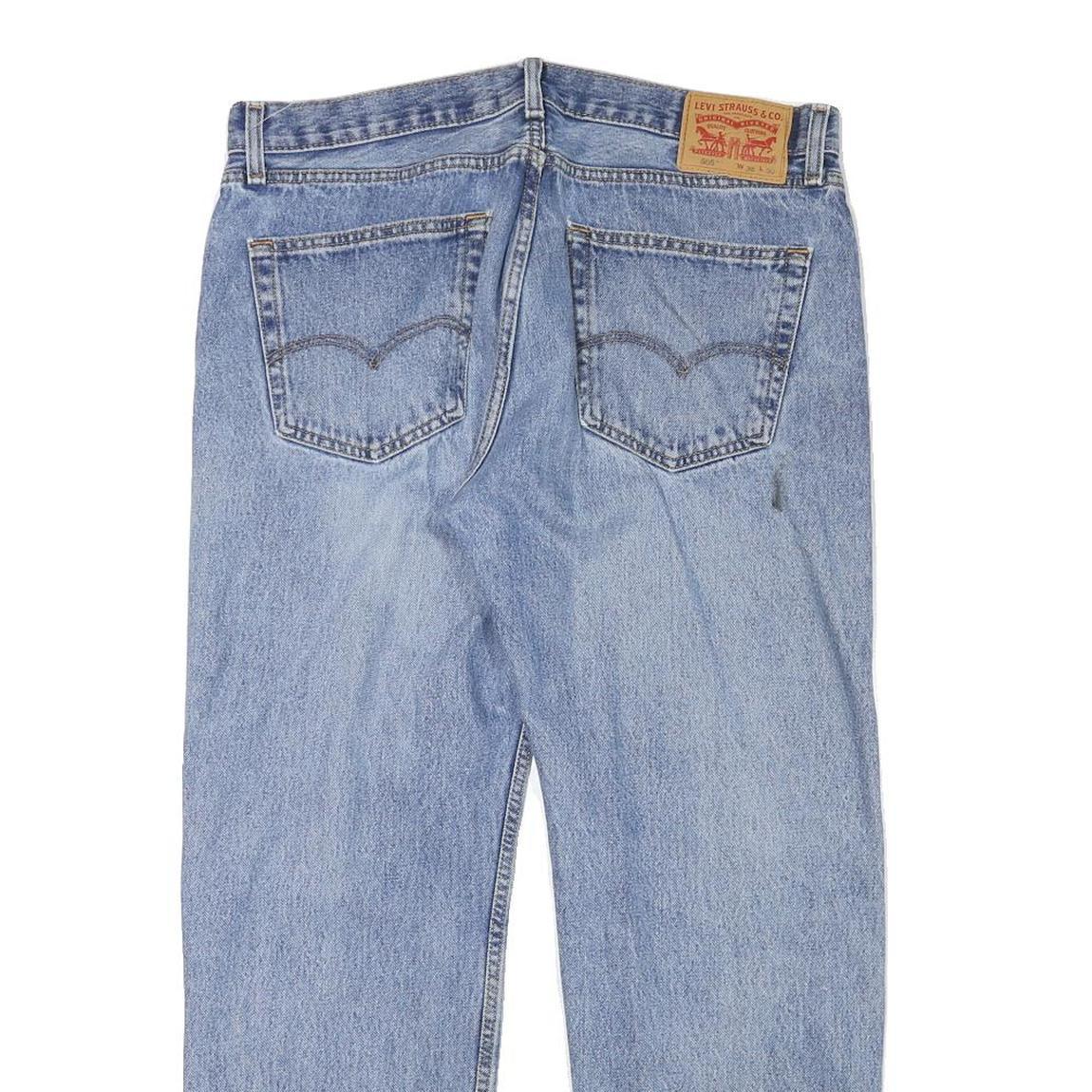 LEVI'S 505 Mens Jeans Blue Regular Straight Denim Medium W36 L28 Classic Fit