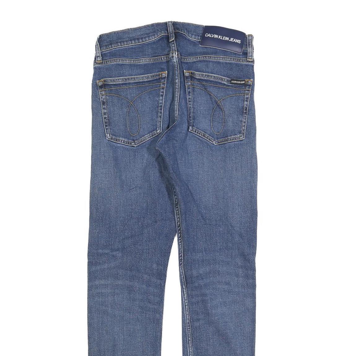 CALVIN KLEIN JEANS Mens Slim Blue Denim Jeans W30 L32 Zip Cotton Blend Casual