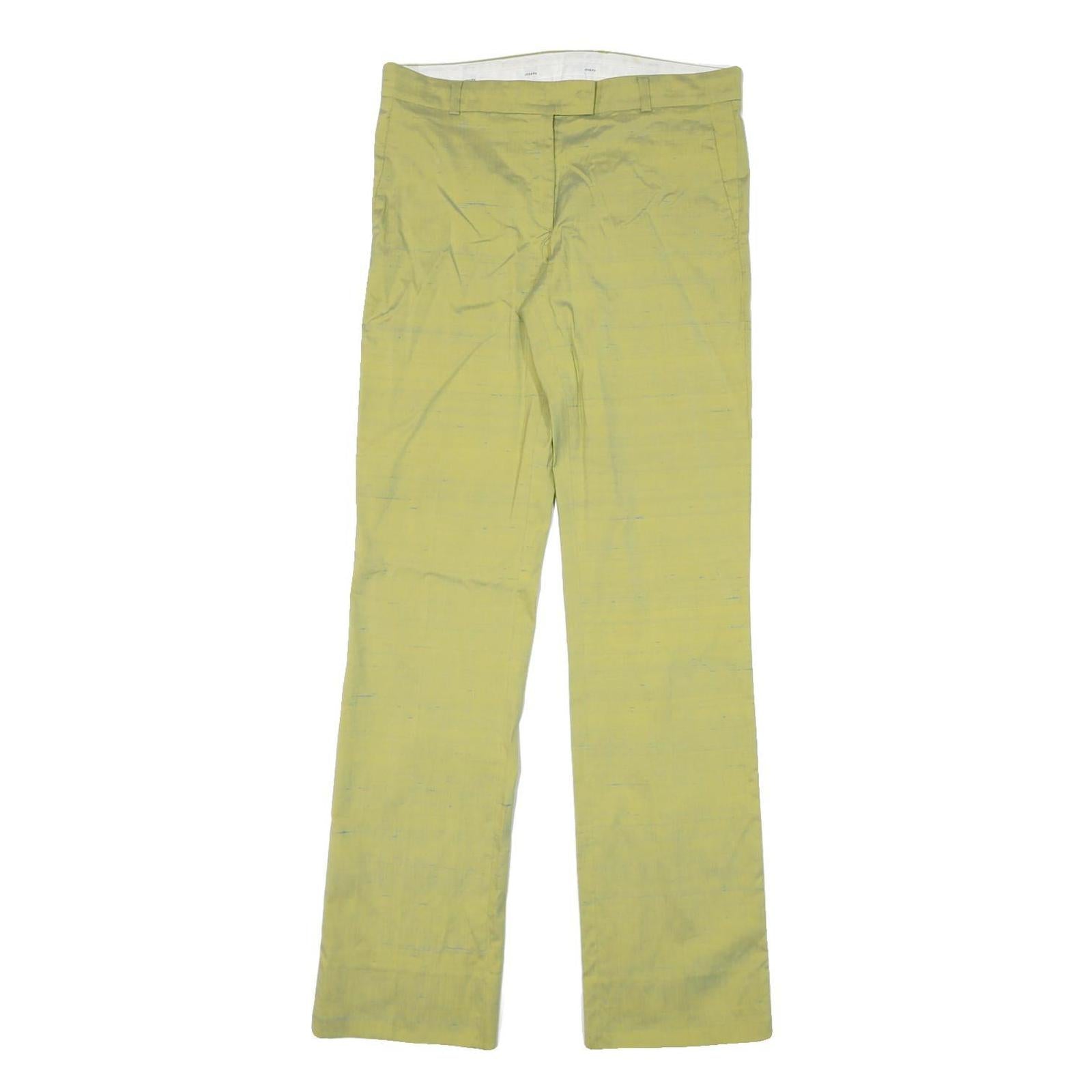 JOSEPH Womens Silk Blend Yellow Slim Straight Trousers W30 L32 Elegant Comfort