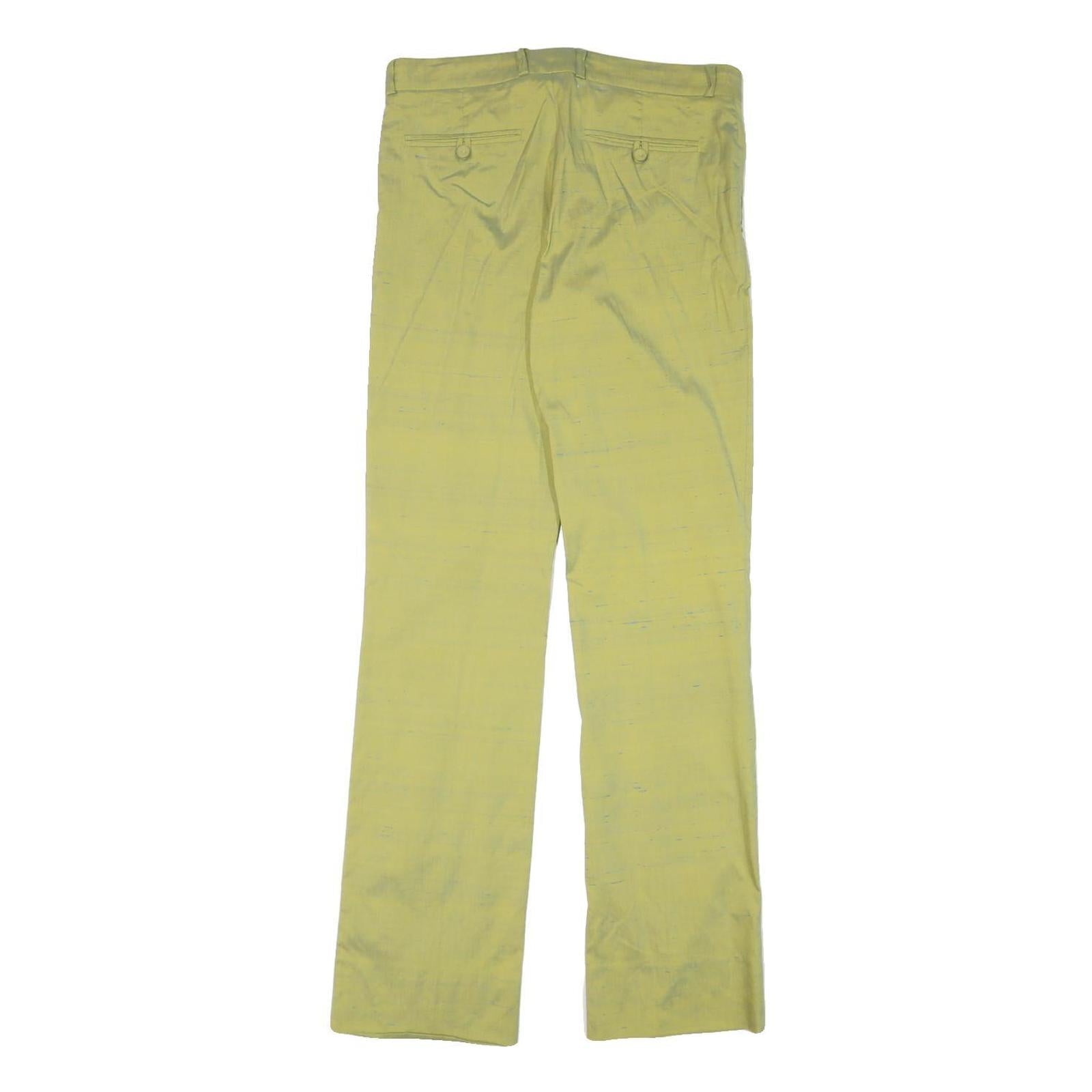 JOSEPH Womens Silk Blend Yellow Slim Straight Trousers W30 L32 Elegant Comfort