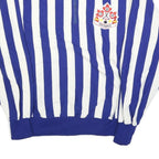 CROSSBAR Mens Blue & White Patterned Jumper Polo Collar 1/4 Zip L Acrylic Knit