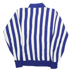 CROSSBAR Mens Blue & White Patterned Jumper Polo Collar 1/4 Zip L Acrylic Knit