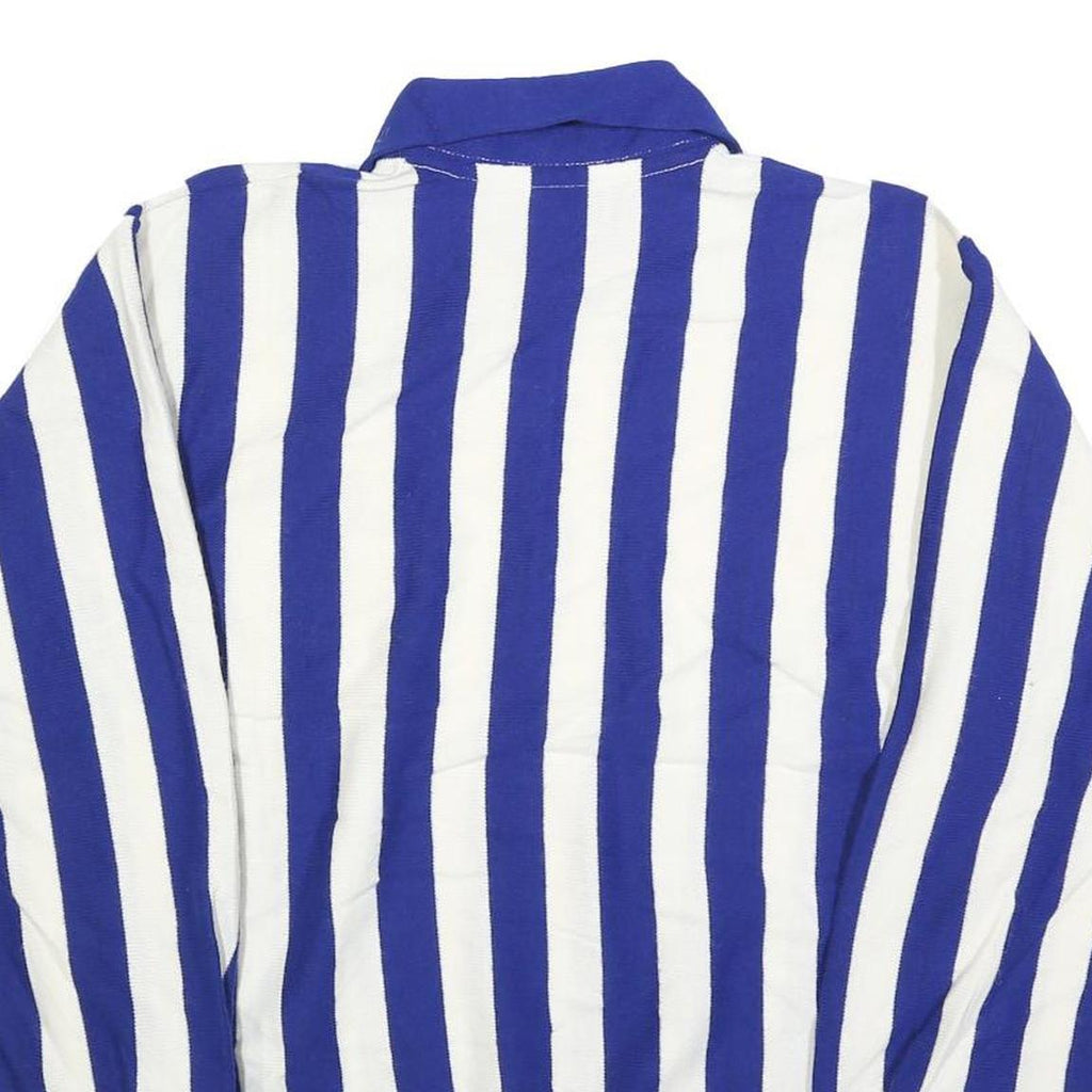 CROSSBAR Mens Blue & White Patterned Jumper Polo Collar 1/4 Zip L Acrylic Knit