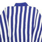 CROSSBAR Mens Blue & White Patterned Jumper Polo Collar 1/4 Zip L Acrylic Knit