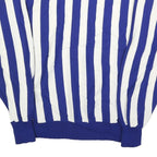 CROSSBAR Mens Blue & White Patterned Jumper Polo Collar 1/4 Zip L Acrylic Knit