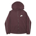 NIKE Womens Maroon Hoodie Full Zip M Cotton Blend Sportswear