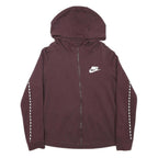 NIKE Womens Maroon Hoodie Full Zip M Cotton Blend Sportswear