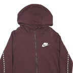 NIKE Womens Maroon Hoodie Full Zip M Cotton Blend Sportswear