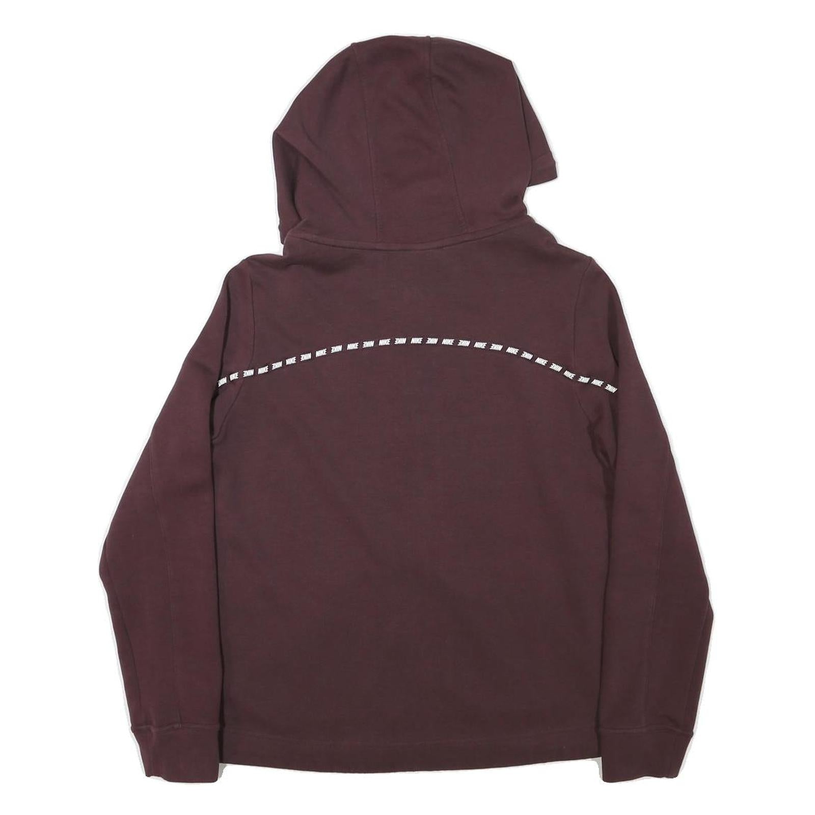 NIKE Womens Maroon Hoodie Full Zip M Cotton Blend Sportswear