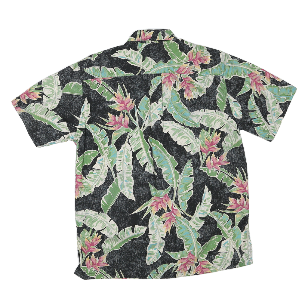 COOKE STREET Mens Black Green Hawaiian Shirt M Cotton Blend Summer Casual