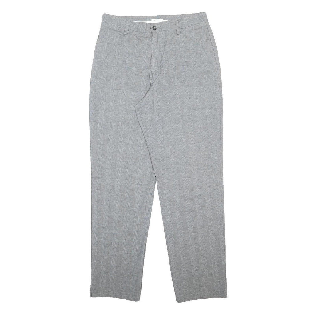LEE Womens Cotton Blend Grey Regular Straight Trousers W32 L32 Classic Workwear