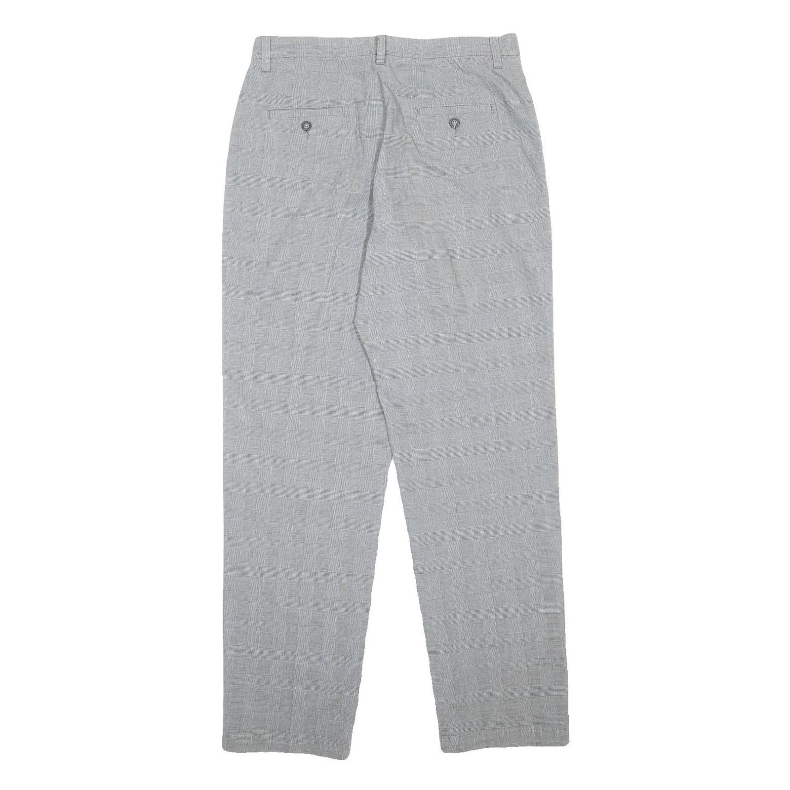 LEE Womens Cotton Blend Grey Regular Straight Trousers W32 L32 Classic Workwear