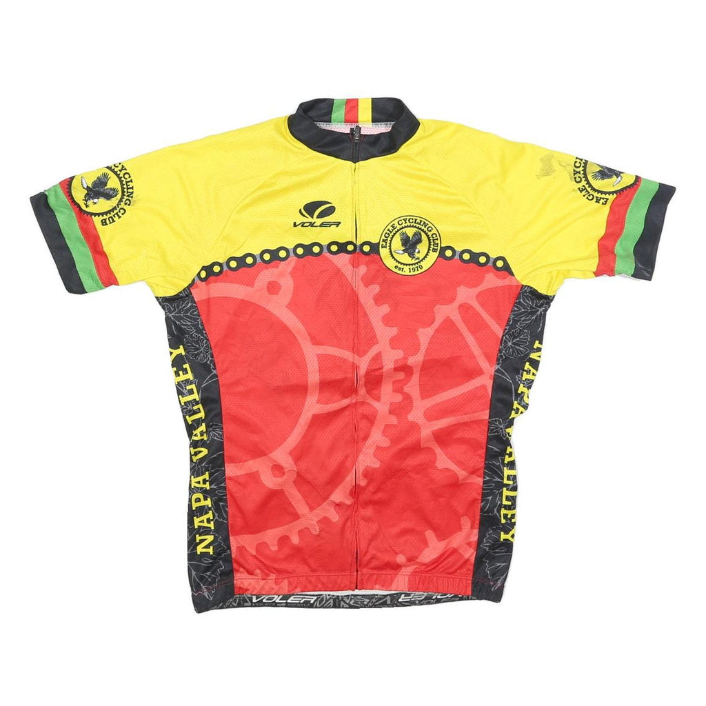 VOLER Mens Yellow & Red Eagle Cycling Club Sport Cycling Jersey M Short Sleeve