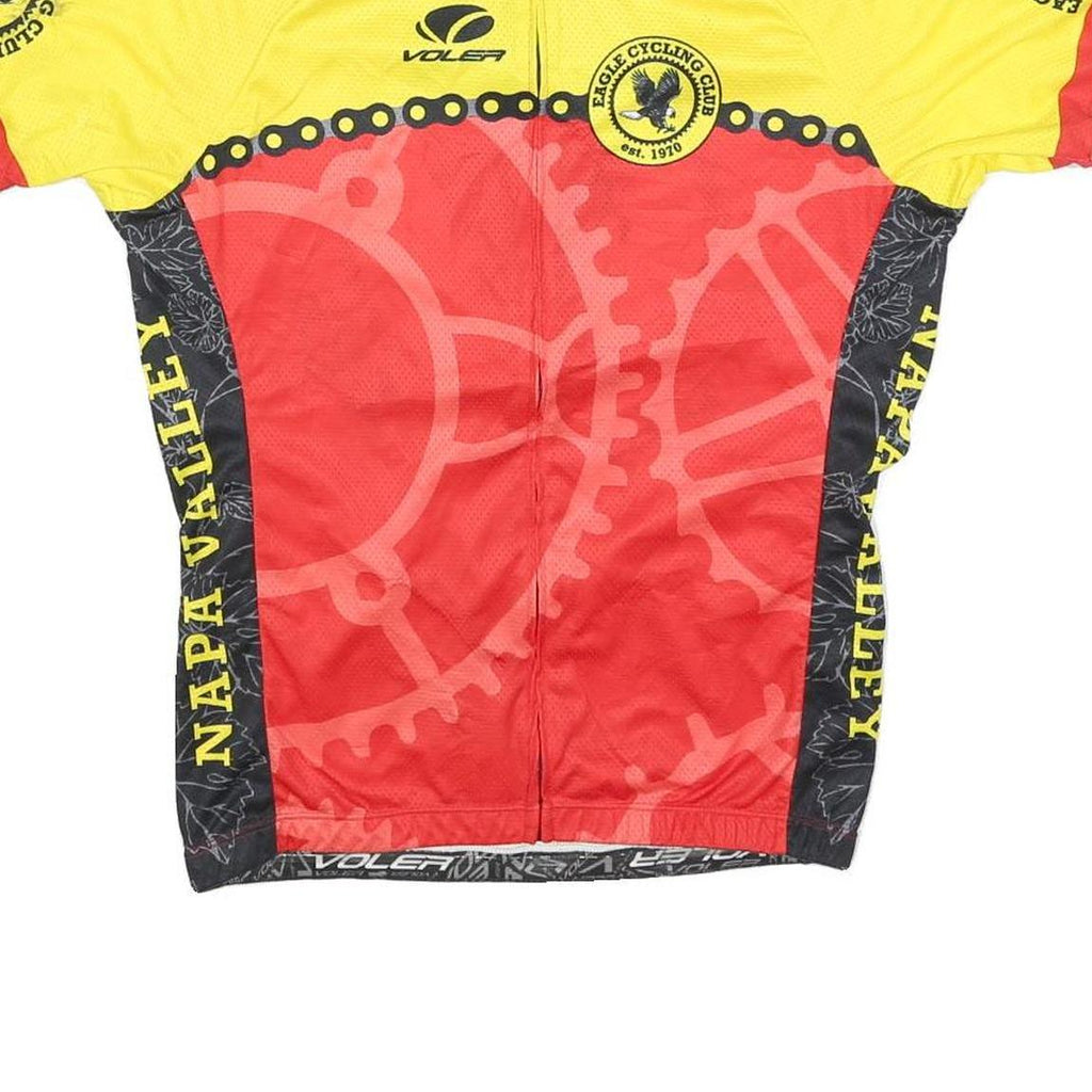 VOLER Mens Yellow & Red Eagle Cycling Club Sport Cycling Jersey M Short Sleeve