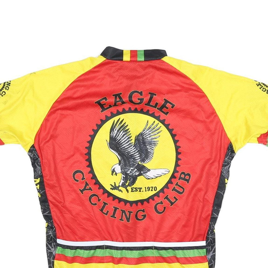 VOLER Mens Yellow & Red Eagle Cycling Club Sport Cycling Jersey M Short Sleeve