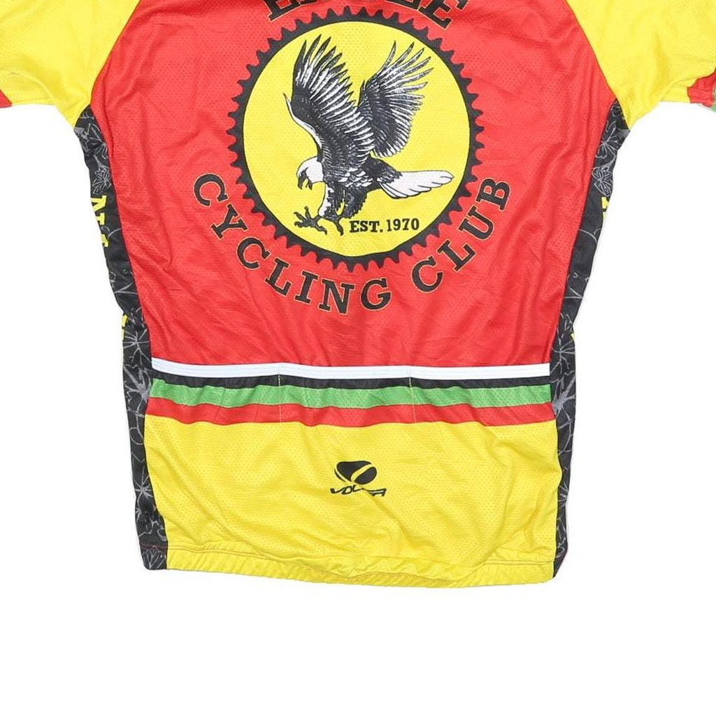 VOLER Mens Yellow & Red Eagle Cycling Club Sport Cycling Jersey M Short Sleeve
