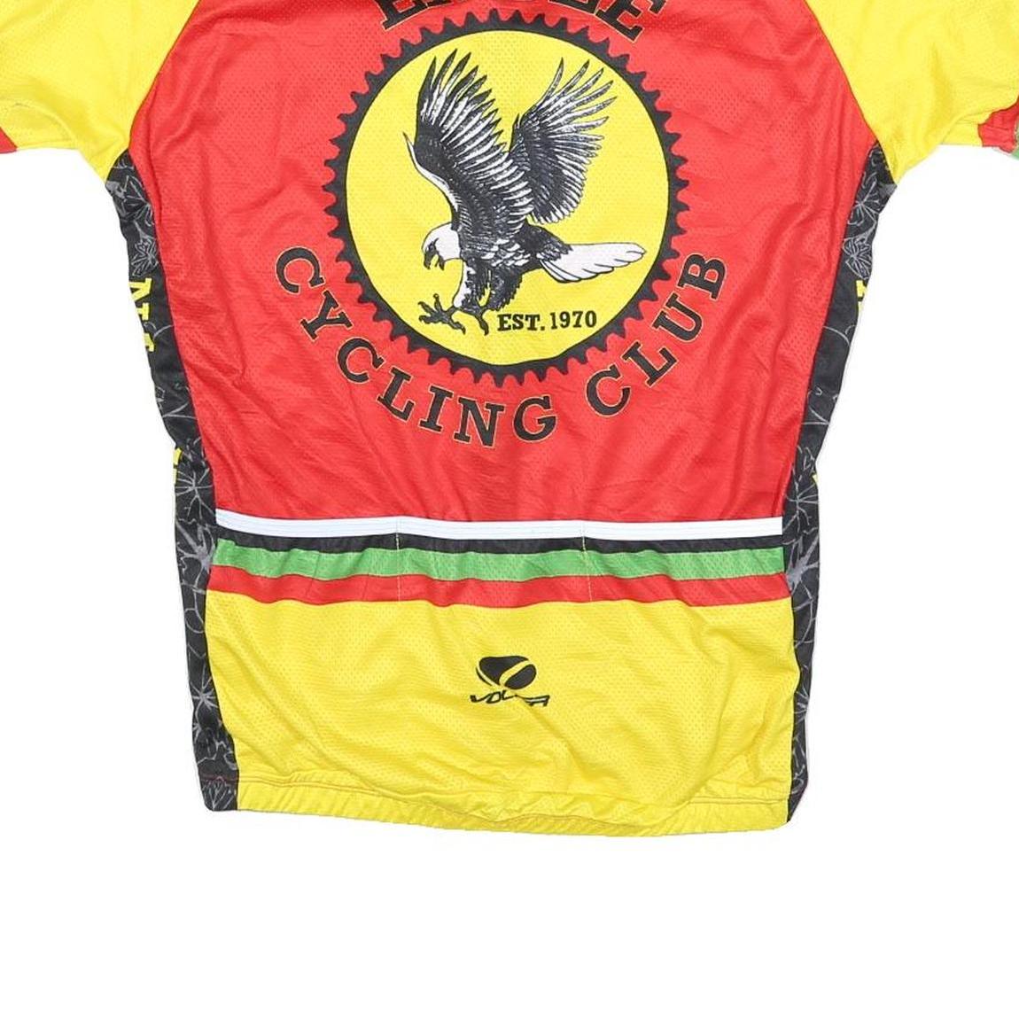 VOLER Mens Yellow & Red Eagle Cycling Club Sport Cycling Jersey M Short Sleeve