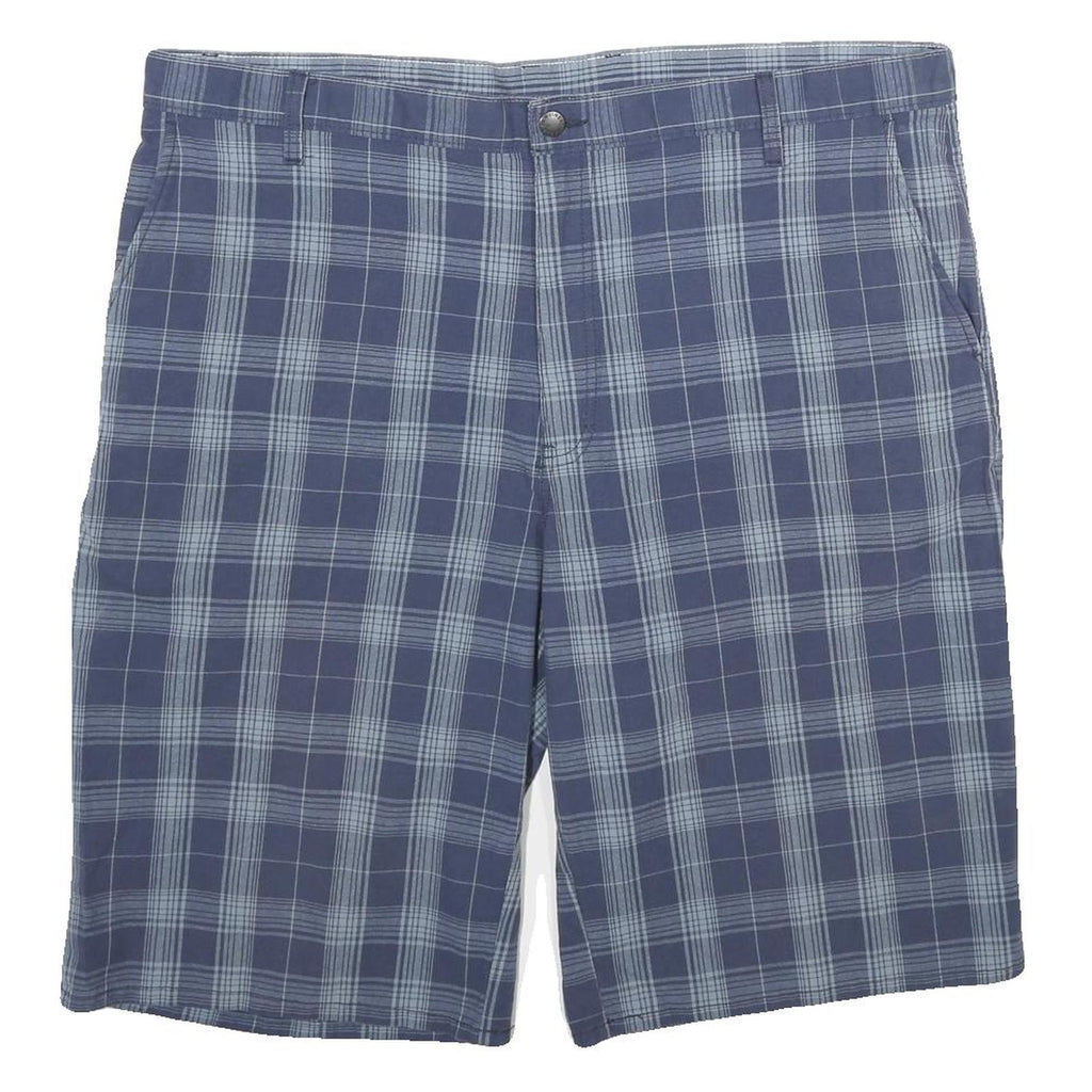 DICKIES Mens Blue Check Casual Shorts 2XL W42 Cotton Blend Comfortable Fit