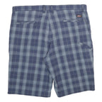 DICKIES Mens Blue Check Casual Shorts 2XL W42 Cotton Blend Comfortable Fit