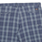 DICKIES Mens Blue Check Casual Shorts 2XL W42 Cotton Blend Comfortable Fit