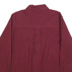 CHAPS Mens Red & Black Check Shirt M Button-Down Collar Long Sleeve Cotton Blend