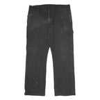 DICKIES Mens Relaxed Black Cotton Blend Trousers W36 L30 Workwear Zip Closure