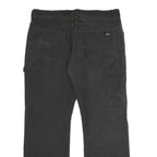 DICKIES Mens Relaxed Black Cotton Blend Trousers W36 L30 Workwear Zip Closure