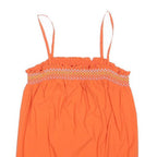 M&S Womens Orange Cotton Blend Camisole Sleeveless Smock UK 14 Summer Top