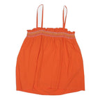 M&S Womens Orange Cotton Blend Camisole Sleeveless Smock UK 14 Summer Top
