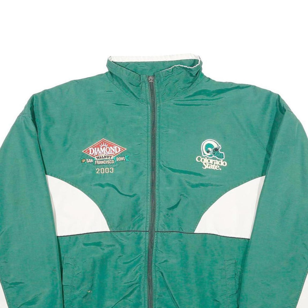 RUSSELL ATHLETIC Mens Green & White Diamond San Francisco Bowl Nylon Jacket XL