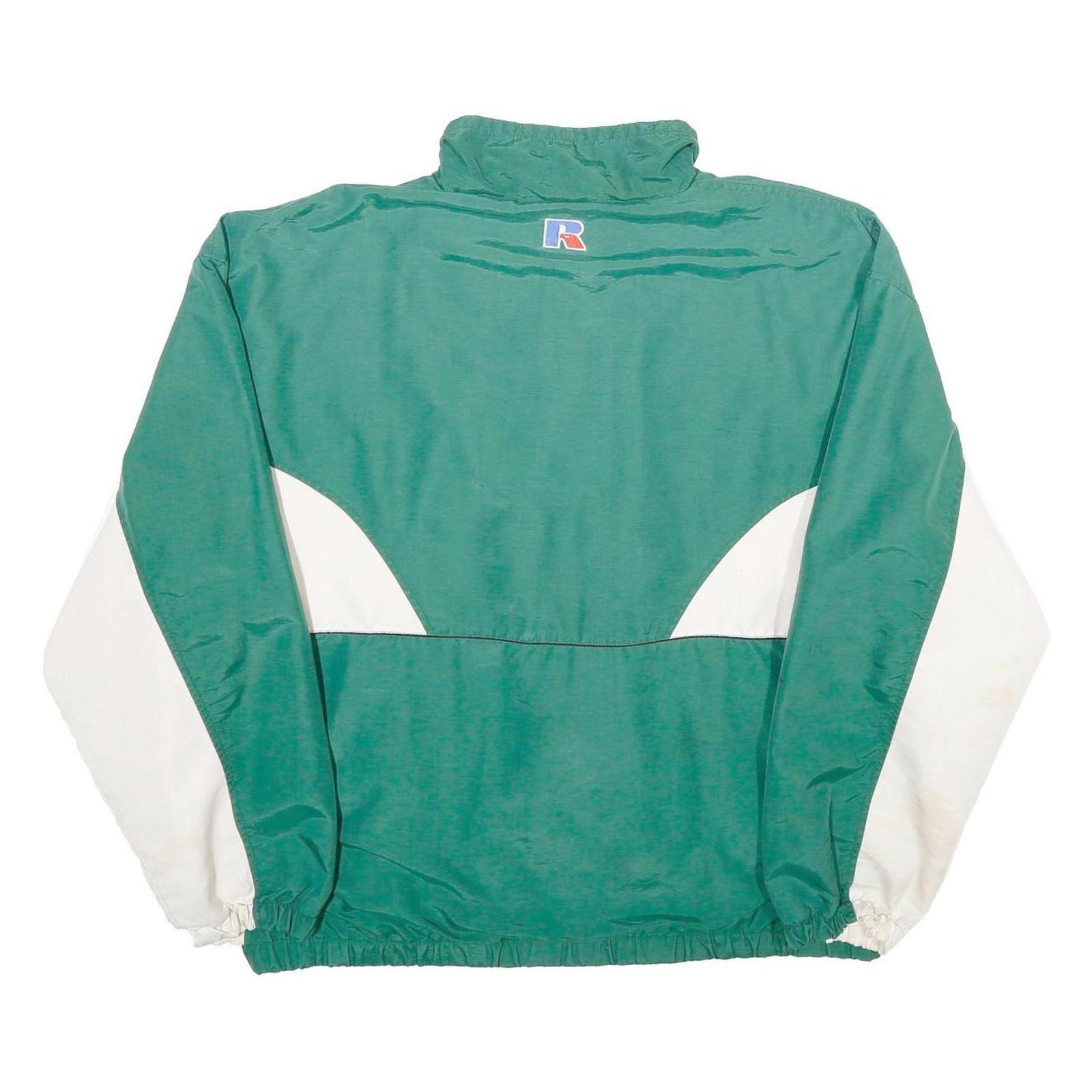 RUSSELL ATHLETIC Mens Green & White Diamond San Francisco Bowl Nylon Jacket XL