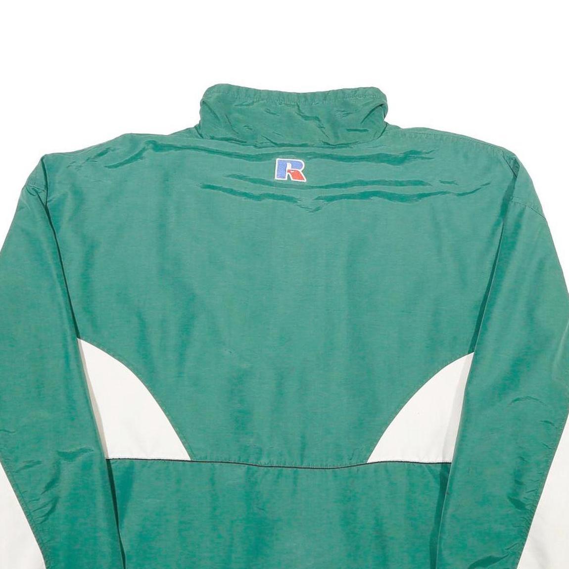 RUSSELL ATHLETIC Mens Green & White Diamond San Francisco Bowl Nylon Jacket XL
