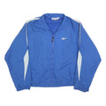 REEBOK Mens Blue & White Track Jacket M Polyester Blend Zip Sportswear