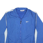 REEBOK Mens Blue & White Track Jacket M Polyester Blend Zip Sportswear