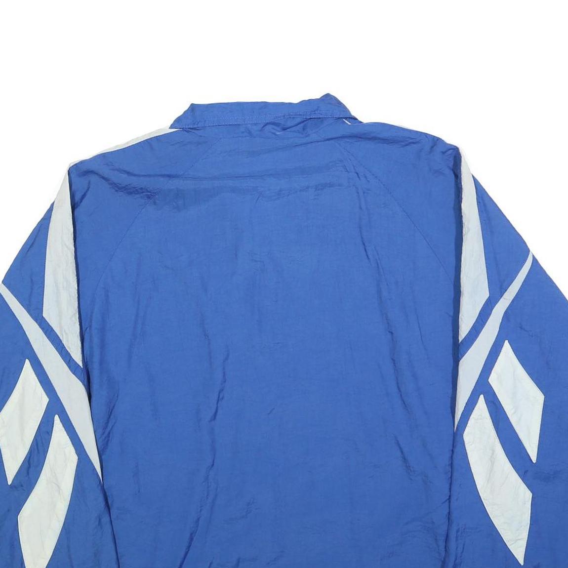 REEBOK Mens Blue & White Track Jacket M Polyester Blend Zip Sportswear