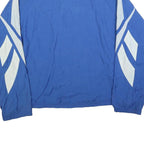 REEBOK Mens Blue & White Track Jacket M Polyester Blend Zip Sportswear