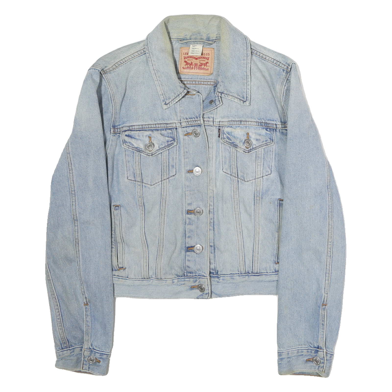 LEVI'S Womens Blue Denim Button Jacket L Cotton Classic Vintage Style Casual