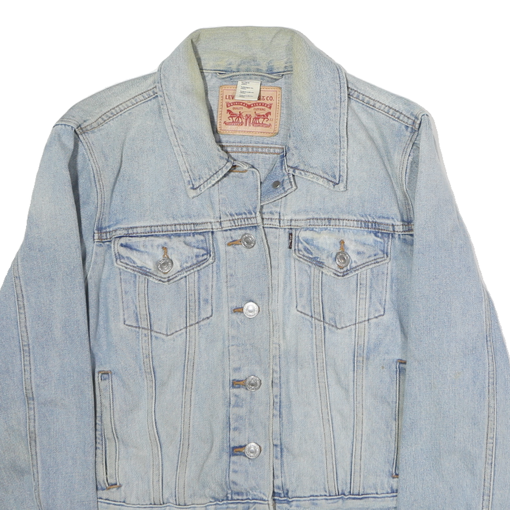 LEVI'S Womens Blue Denim Button Jacket L Cotton Classic Vintage Style Casual