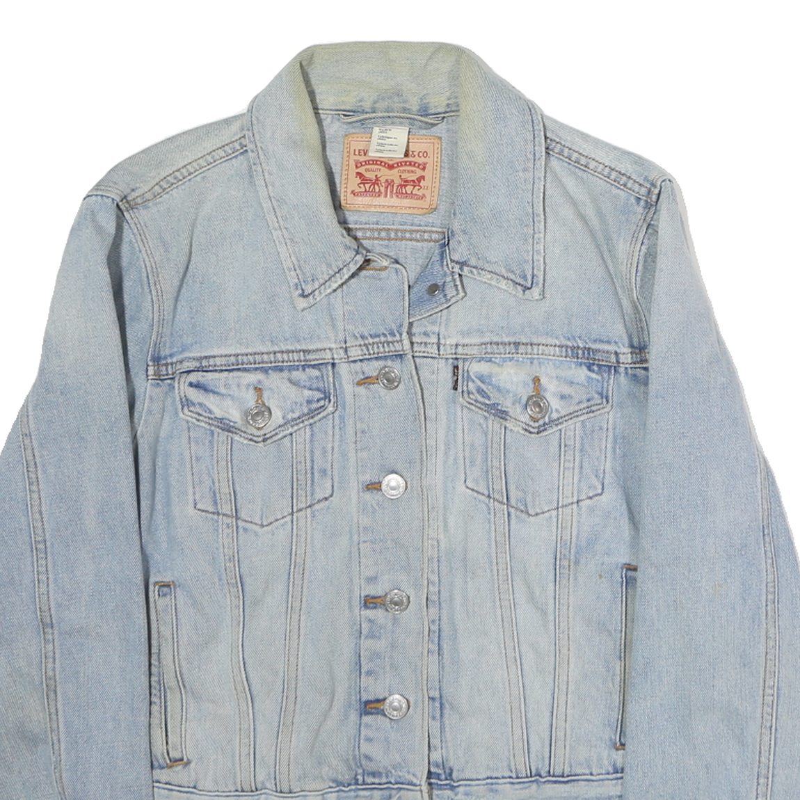 LEVI'S Womens Blue Denim Button Jacket L Cotton Classic Vintage Style Casual