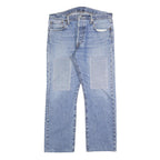 LEVI'S 501 Mens Jeans Blue Regular Straight Denim Medium W34 L27 Classic Button