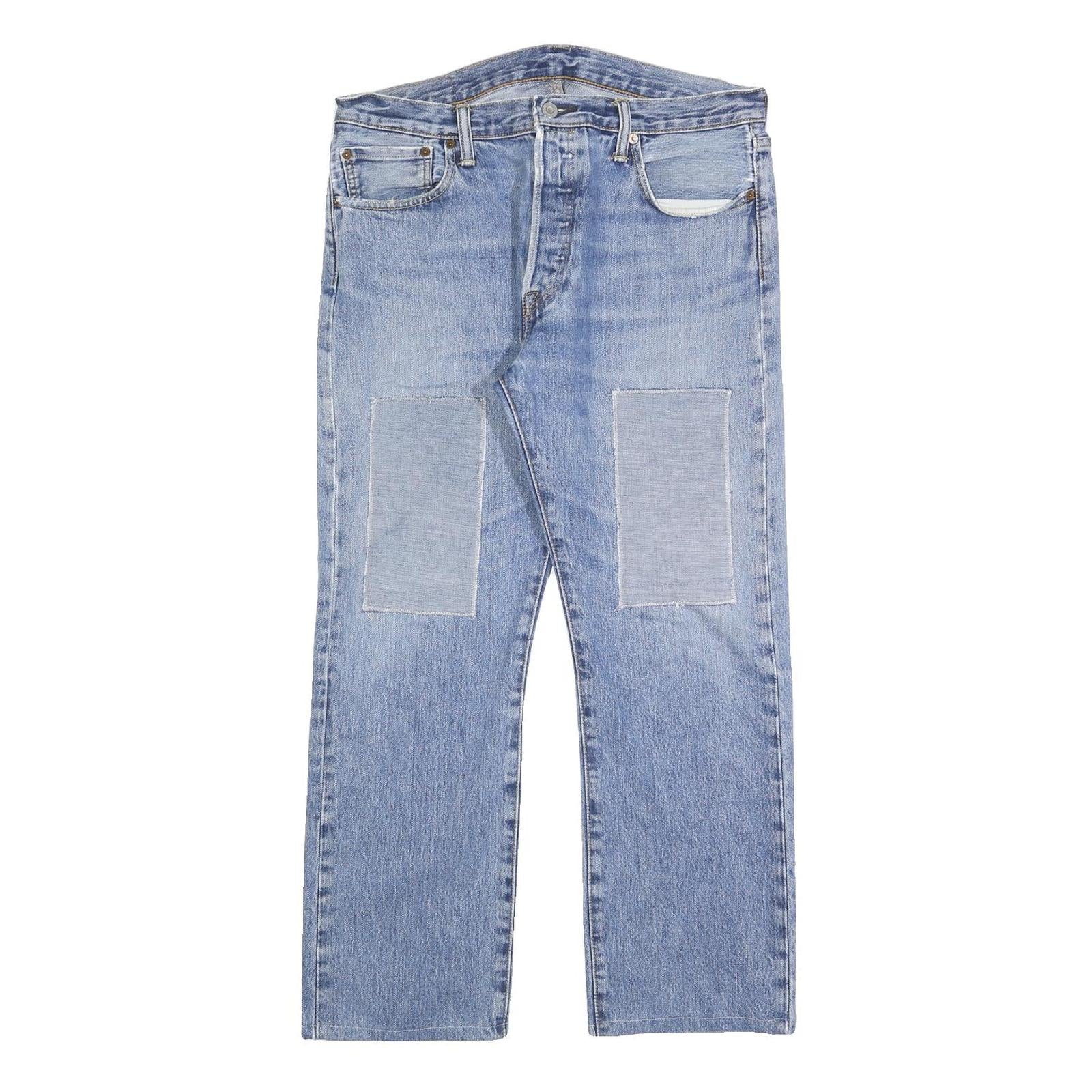 LEVI'S 501 Mens Jeans Blue Regular Straight Denim Medium W34 L27 Classic Button