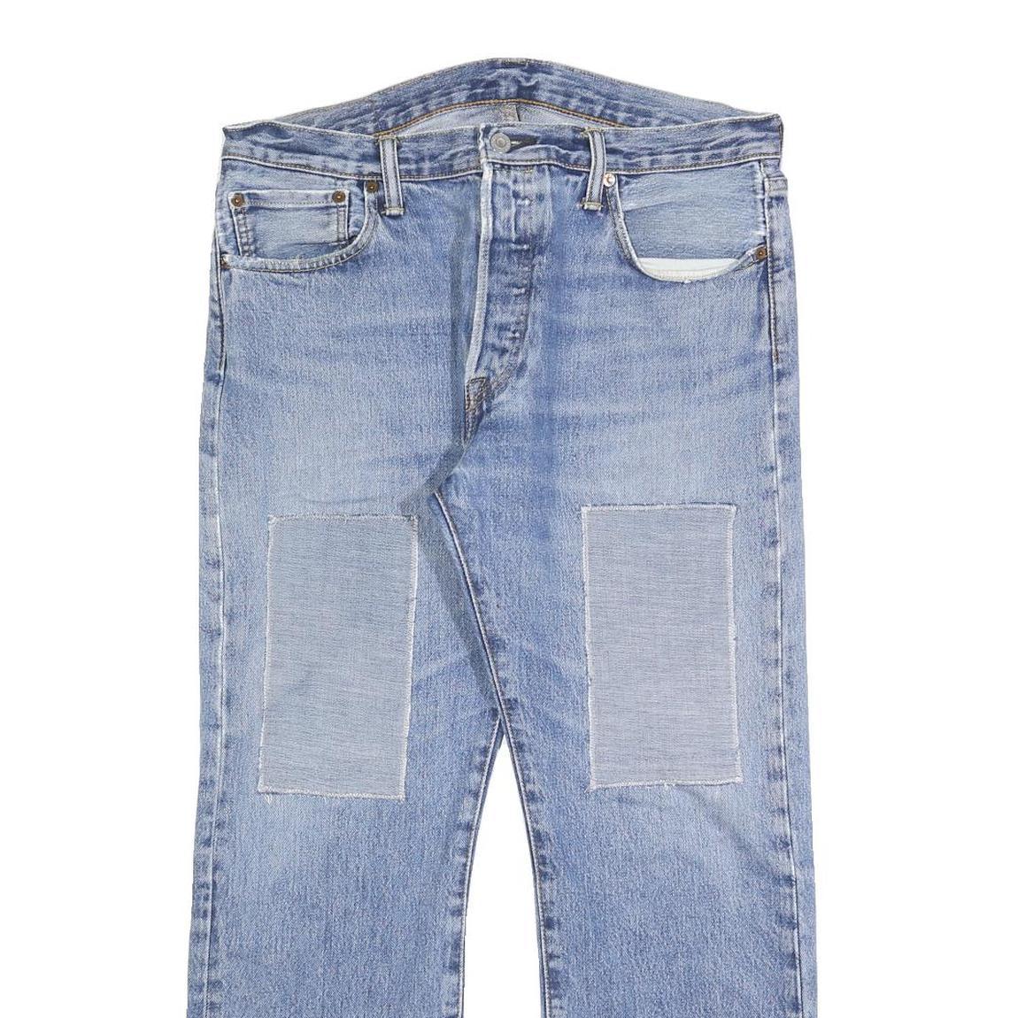 LEVI'S 501 Mens Jeans Blue Regular Straight Denim Medium W34 L27 Classic Button