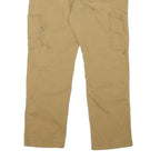 CARHARTT Mens Relaxed Beige Cotton Blend Zip Trousers W32 L28 Workwear Durable