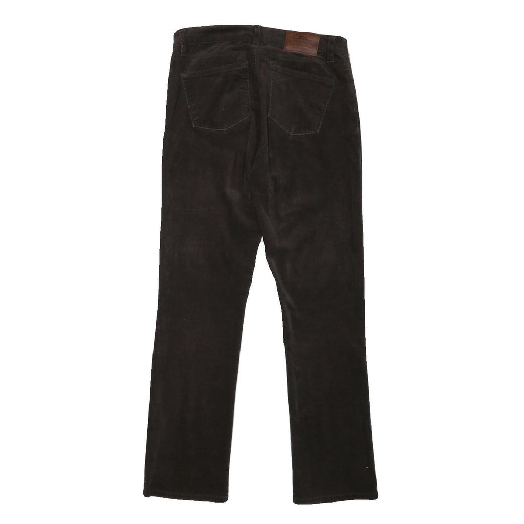LAUREN RALPH LAUREN Womens Cotton Blend Brown Regular Fit Straight Trousers W30